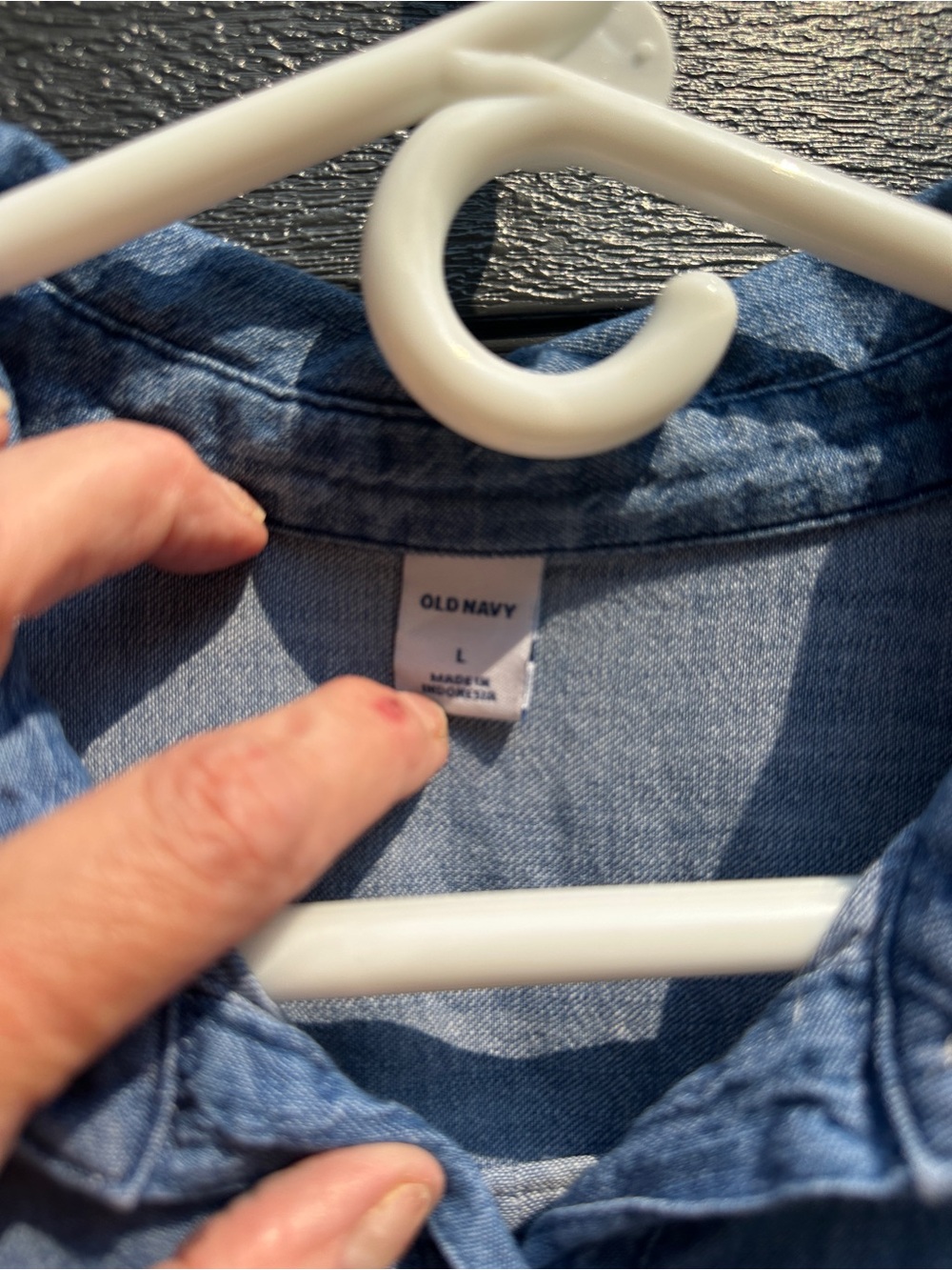 Old Navy Light Blue Denim Shirt Dress - Picture 2 of 3